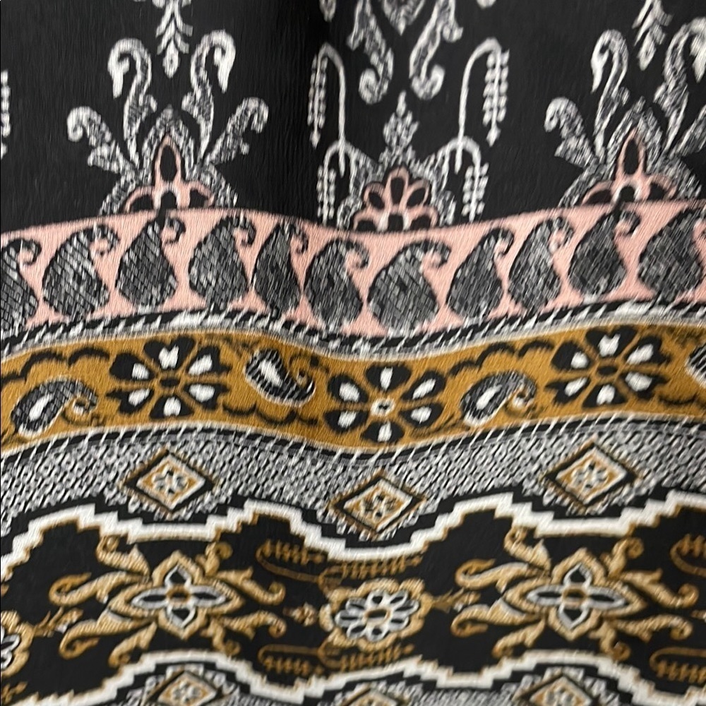 Madewell Boho Print Mini Dress Black Brown Size 8 - Picture 7 of 11